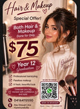 Year 12 Graduation Hair & Makeup Service – Limited Time